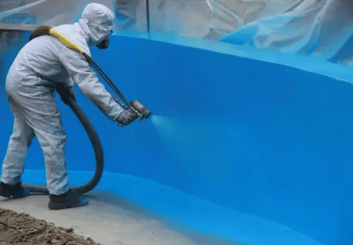 Hydroseal360 team sealing the base of an outdoor pond to prevent water leakage